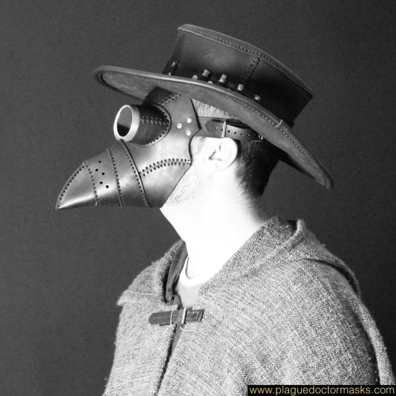 LARP Plague Doctor Mask in Black - Plague Doctor Masks