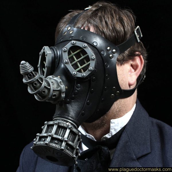 Leather gas mask