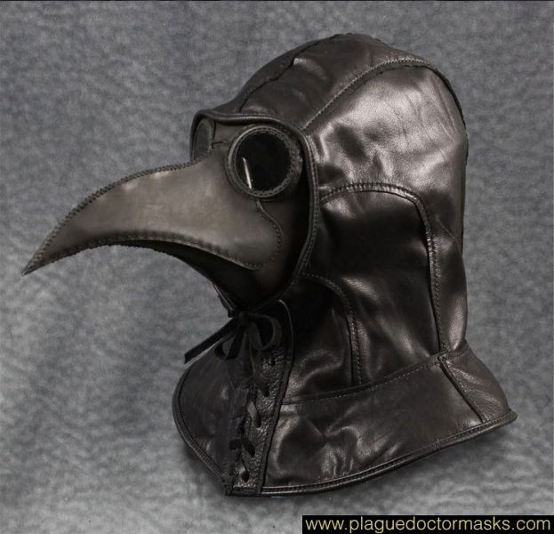 Leather hood for your Plague Doctor Mask. Halloween Costume