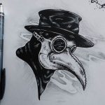 drawn plague doctor