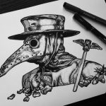 plague doctor artwork drawing