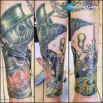 Plague doctor tattoo color