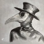 plague doctor painted canvas art