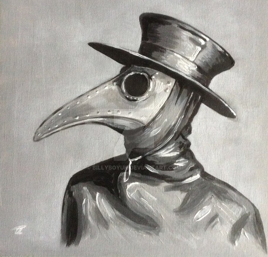 Plague doctor artworks based on our masks.