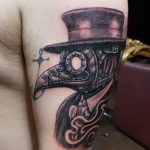 realistic plague doctor mask tattoo