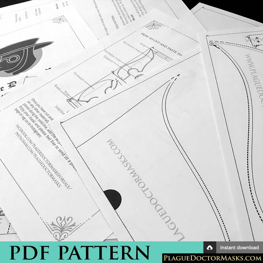 DIY Plague Doctor Mask Pattern Template with Instructions ...