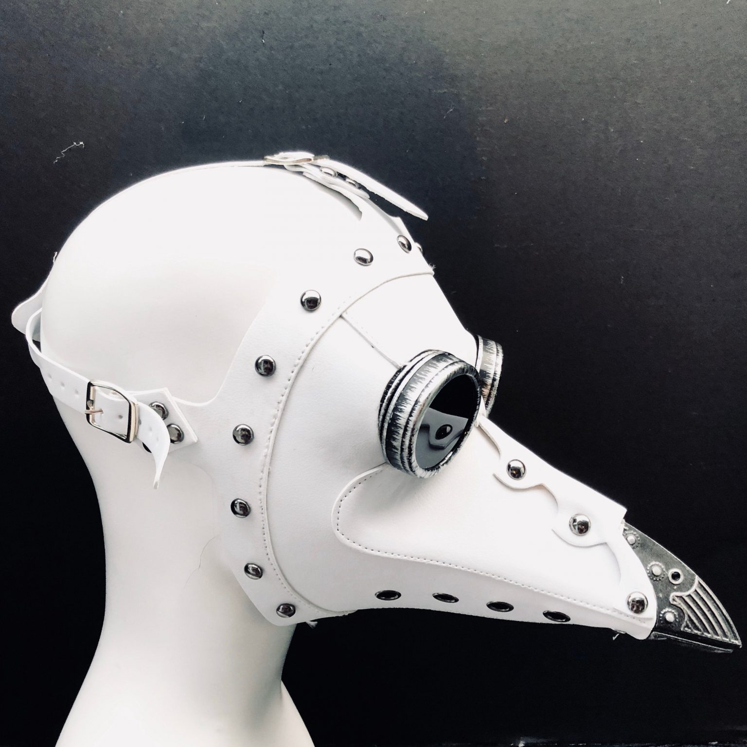 White Plague Doctor Bird Mask Steampunk 5000