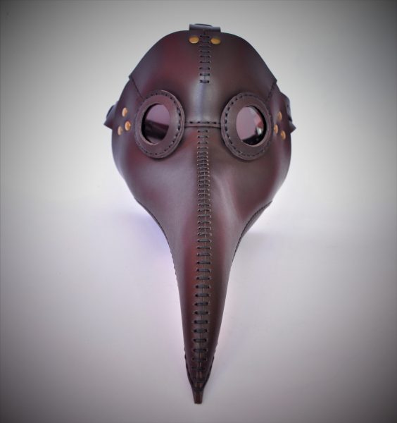 Handmade Leather Plague Doctor Mask In Brown Color